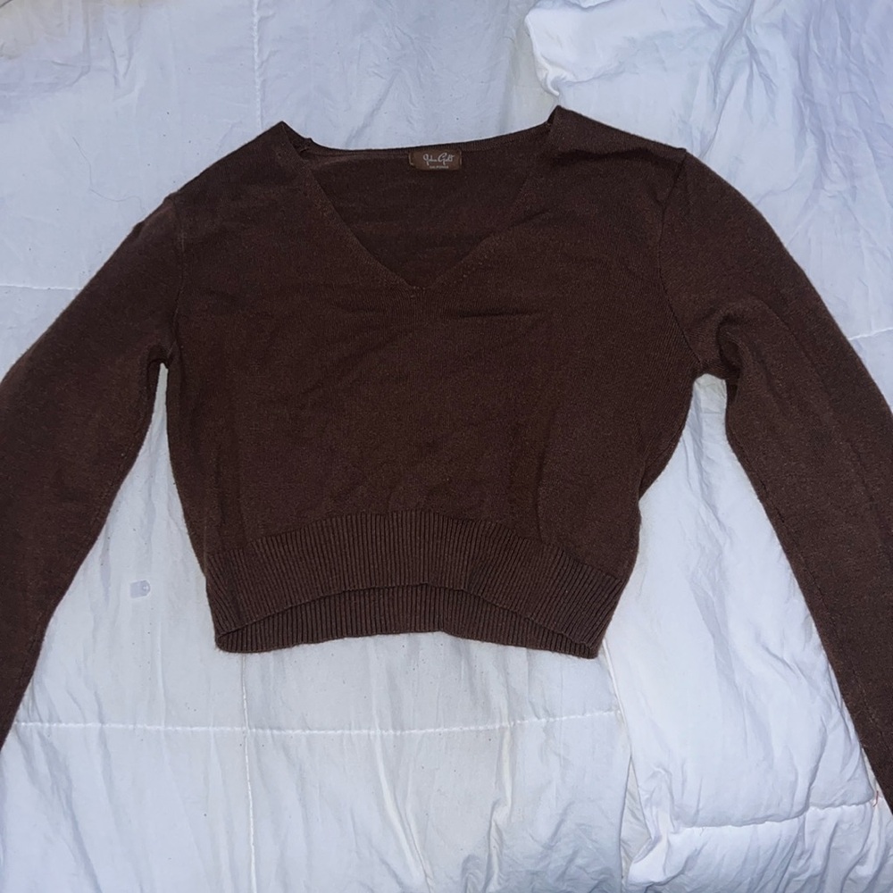 Brown cropped brandy long sleeve